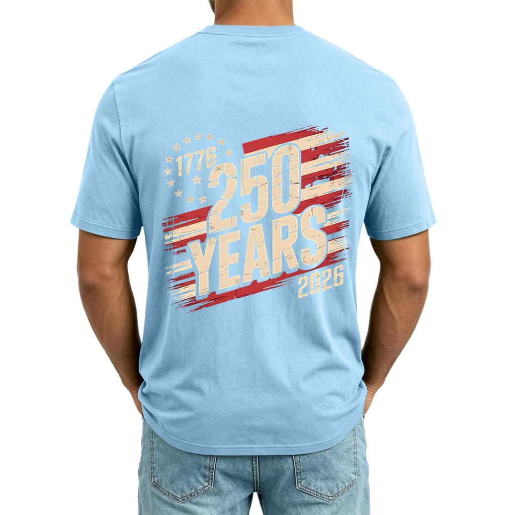 Men V Neck Short Sleeve T Shirt with Independence Day Print Casual Loose Fit Top Pocket Design Comfortable Material