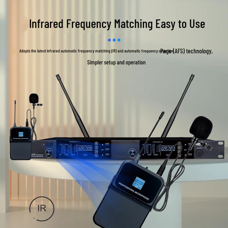 HDCON HT-D820LJ Wireless Dual Lapel Microphone System (CN version)