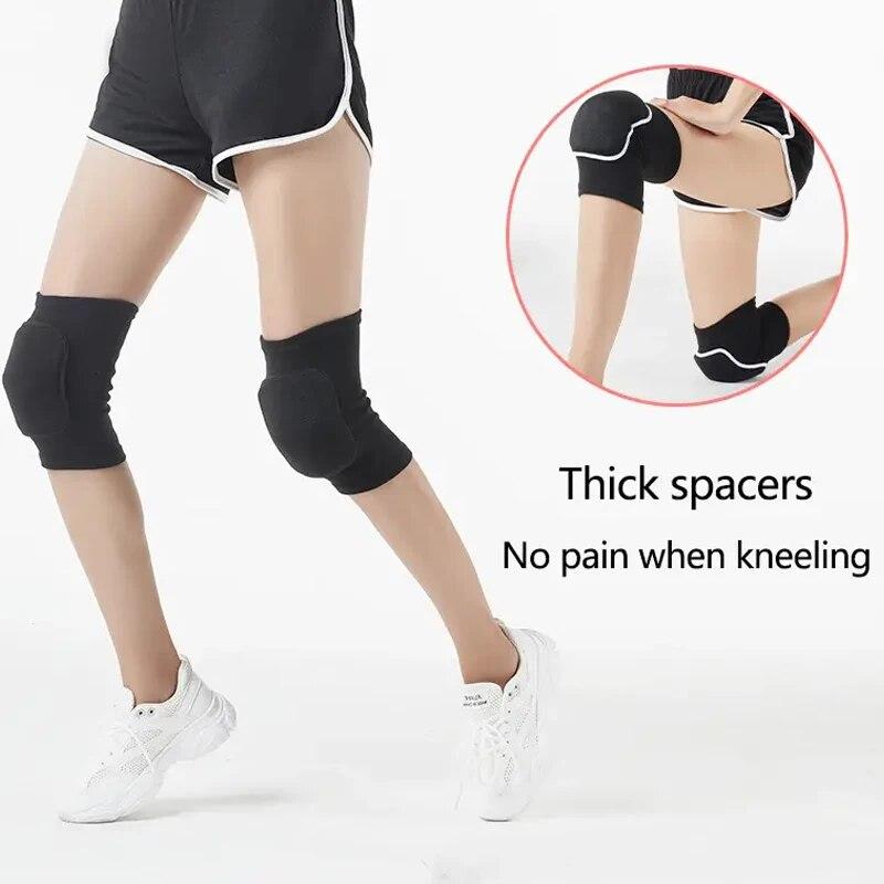 A Pair of Elastic Sponge Knee Pads Sports Protective For Volleyball Football Dance Yoga Tennis Running Cycling Workout Climbing