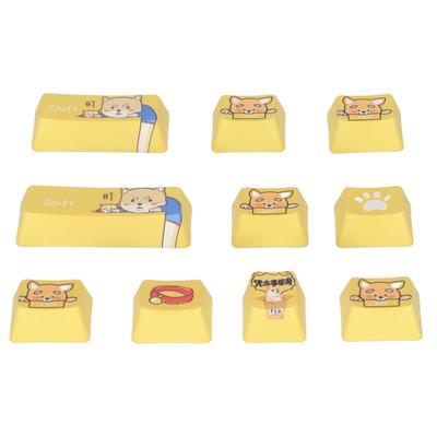 10Pcs Custom Keycaps PBT Dye Sublimation Vibrant Color Puppy Style Wear Resistant Fadeless Durable Keyboard Keycaps