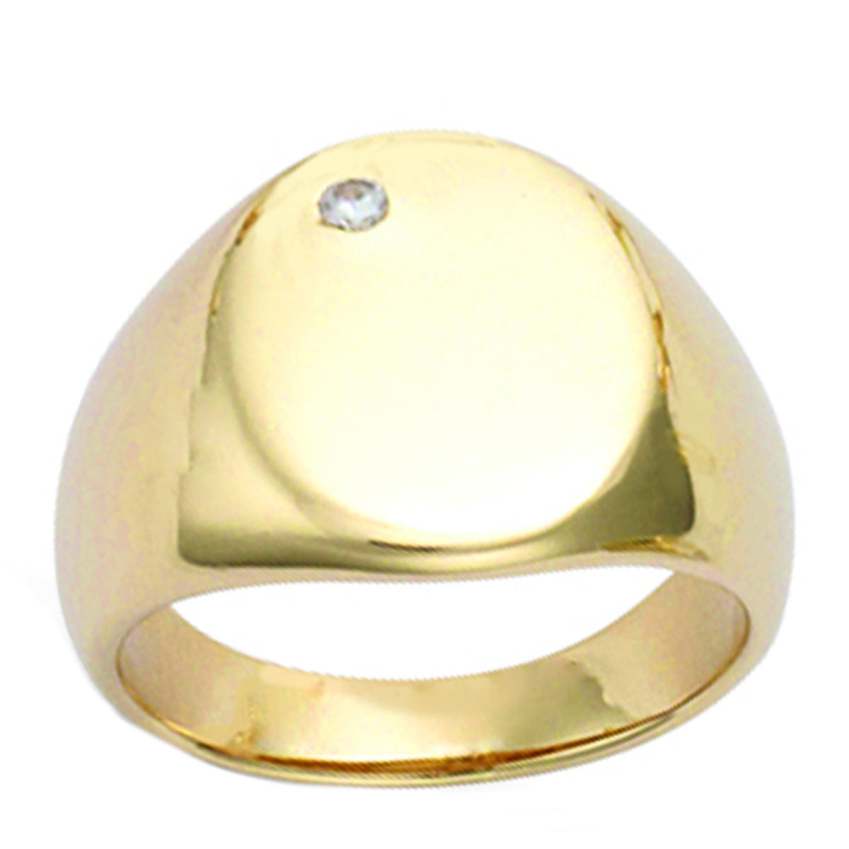 

Кольцо с печаткой Gold Plated Charles золотисто-белое - 15x12 мм