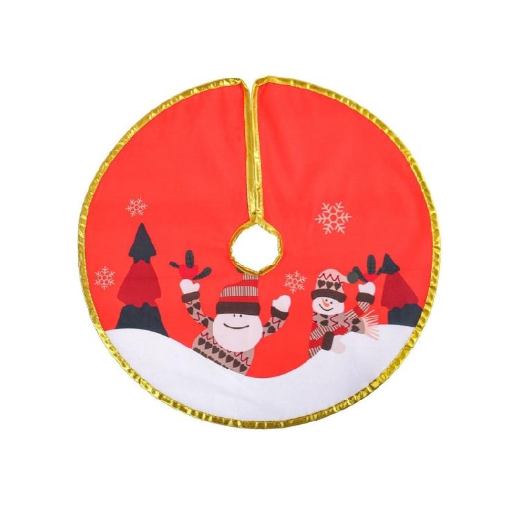 Decorative Christmas Tree Skirt Practical Fabric Christmas Tree Skirt with Golden Edged Detailing for Celebration