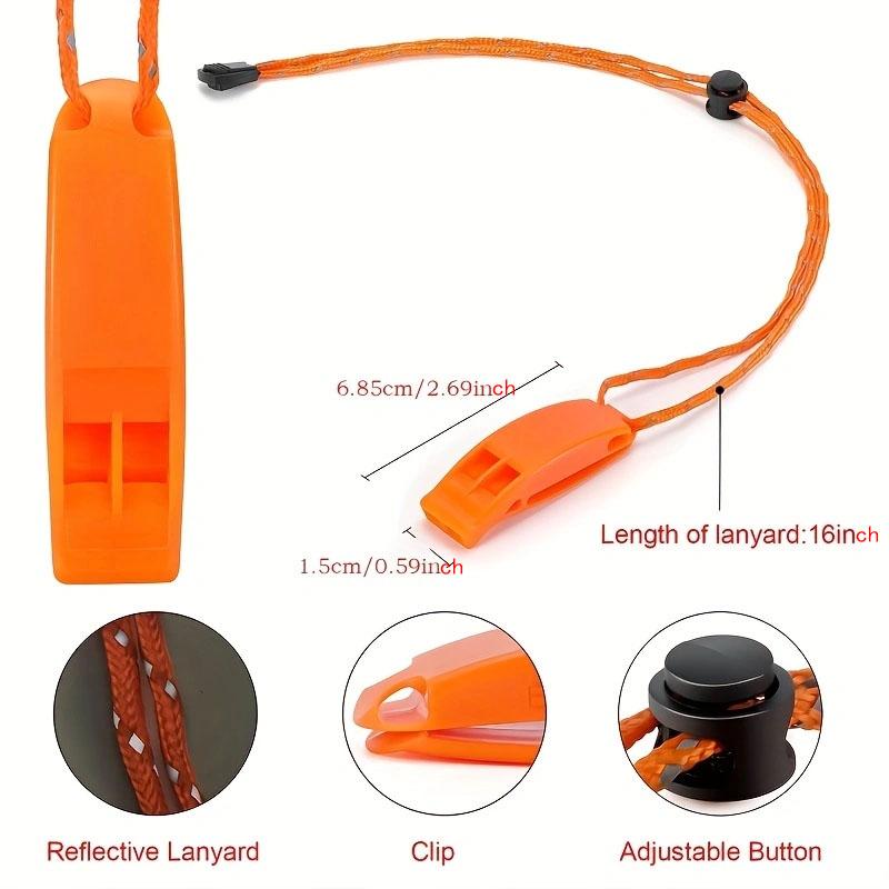 6pcs Outdoor First Aid Survival Whistle Dual Frequency Survival Whistle, Arc Treble Whistle