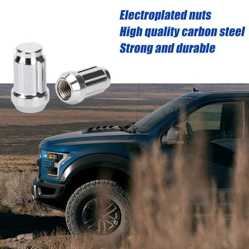 M12x1.5 1.38 Inch Lug Nuts 20 Pcs, Closed End Spline Acorn Style for Aftermarket Wheel Lug Nut