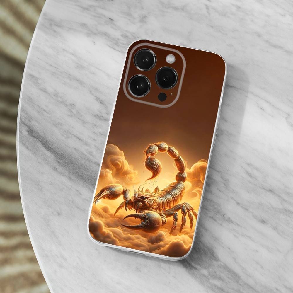 

Cool Art Animal Scorpion Phone For iPhone 14,13,12,11,17,16,15,Pro,X,XS,XR,SE,Max,Plus,Mini Transparent Soft Cover iPhone17