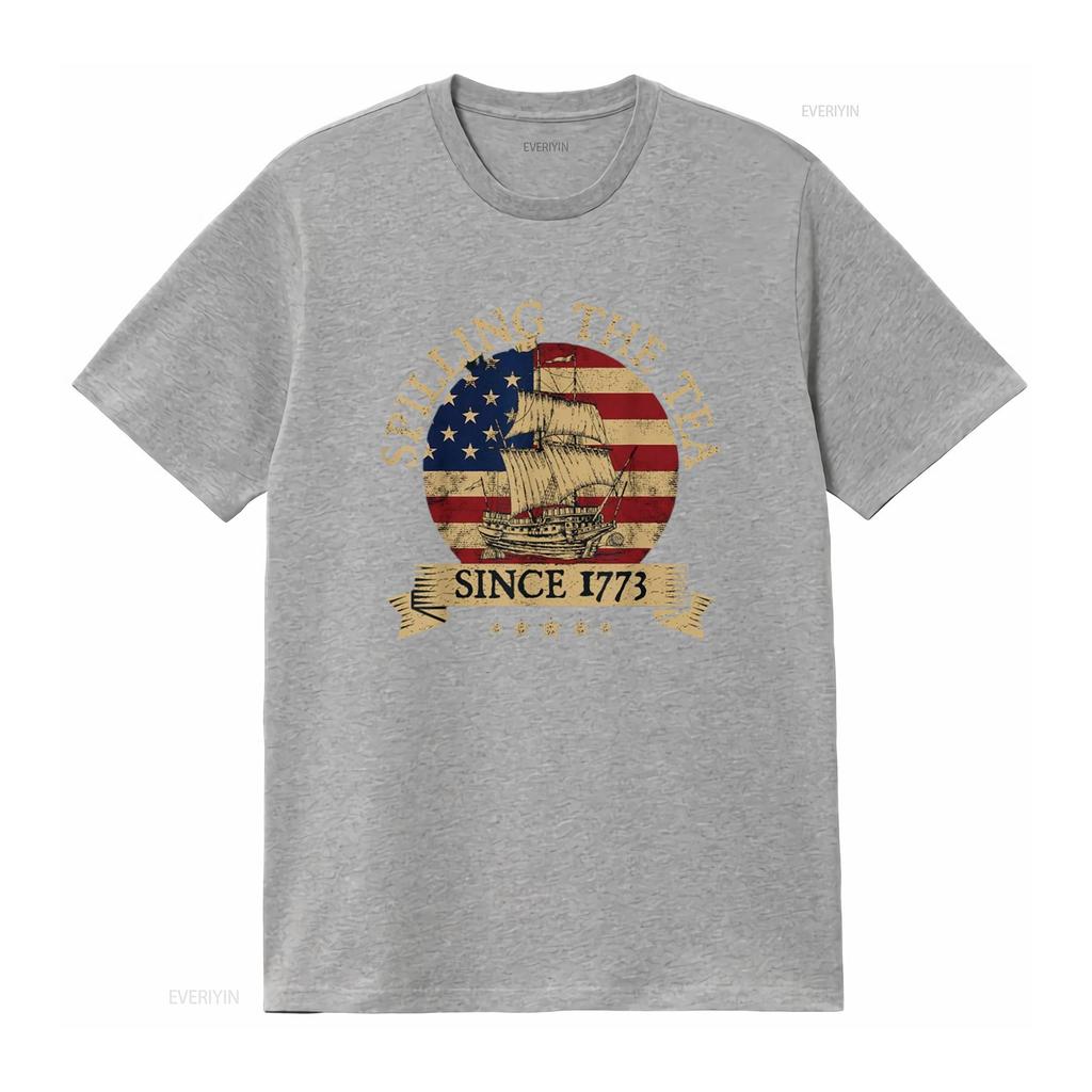 Spilling The Tea Since 1773 Vintage Us History Teacher T Shirt Black 2X Large Vintage Washed Designer Clothes Slightly Stylish