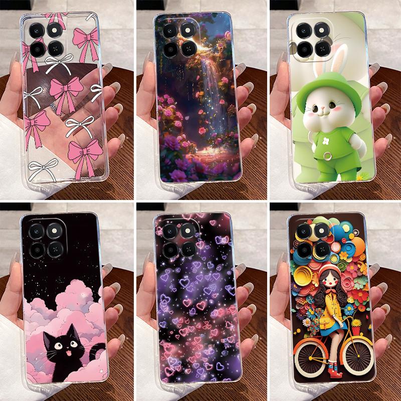 For Honor X6c Case NIC-LX2 Clear Luxury Cute Love Rabbit Funny TPU Soft Silicone Phone Case Honor X6c Back Cover NIC-LX1 NIC-LX3