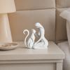 3D Printed Sculpture, Woman And Cat Shape, Matte Finish Durable Figurine, Light Luxury Style Ornament for Home Decor