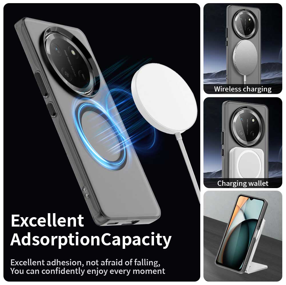 Magnetic Wireless Charging Case For Honor Magic 7 Lite Magic7 Pro X9c Smart Cover Candy Colors Transparent Back Shell