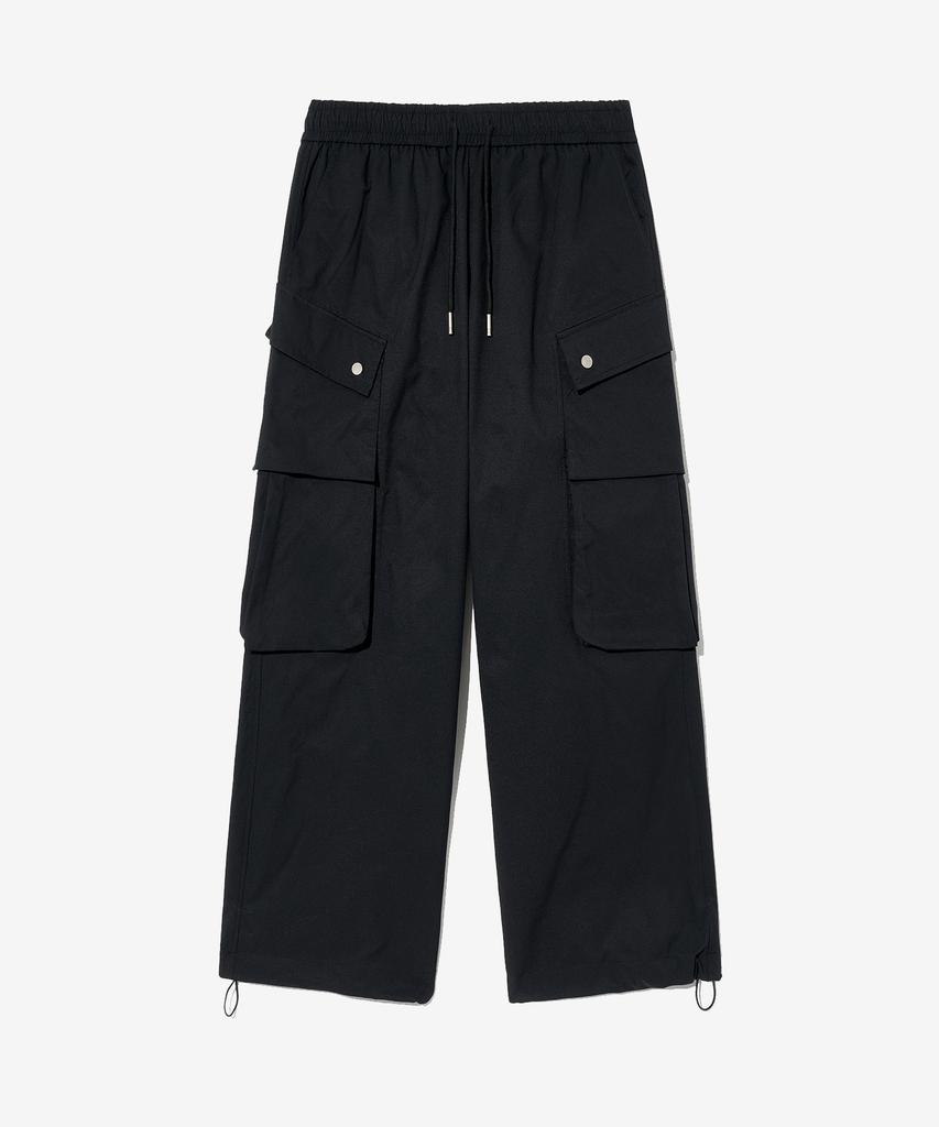 ECORR Wide Big Pocket Elastic Waist Pants_Black