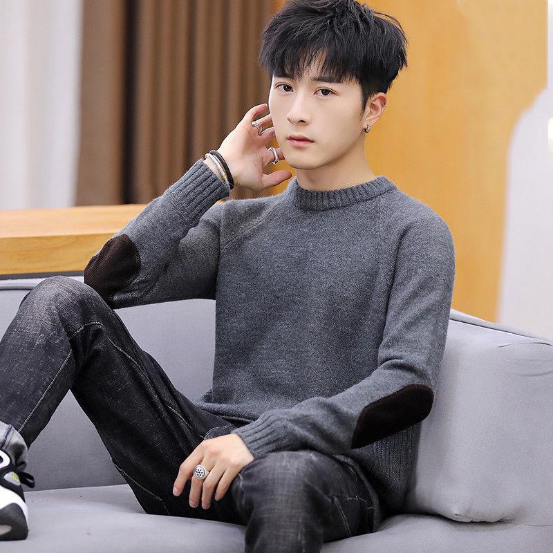 

Вязаный мужской свитер, модные мужские повседневные осенние мужские свитера с искусственным воротником рубашки, теплая зима, Pull Homme M