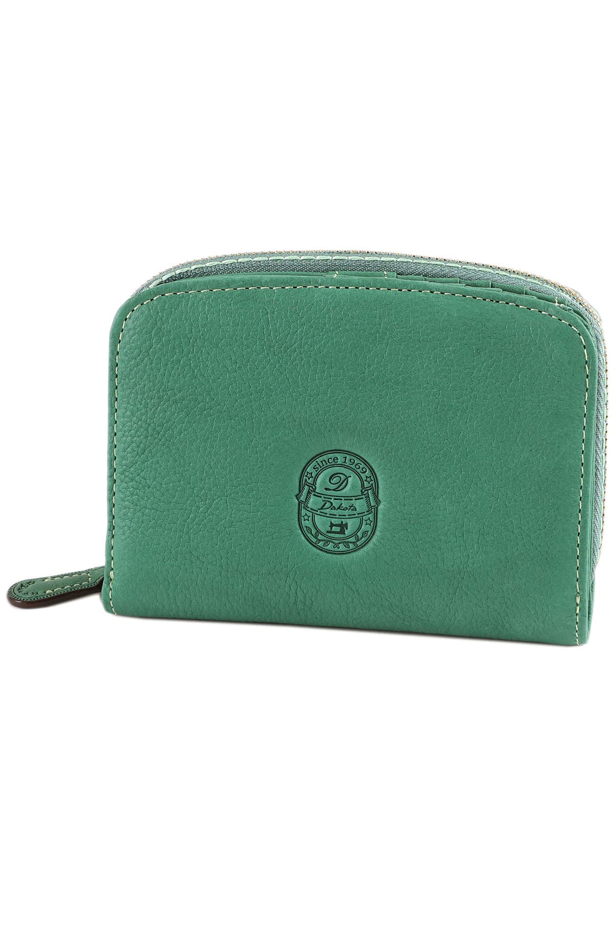 

Кошелек двойного сложения из натуральной кожи изумрудно-зеленого цвета [Dakota] женский DA-30180-56