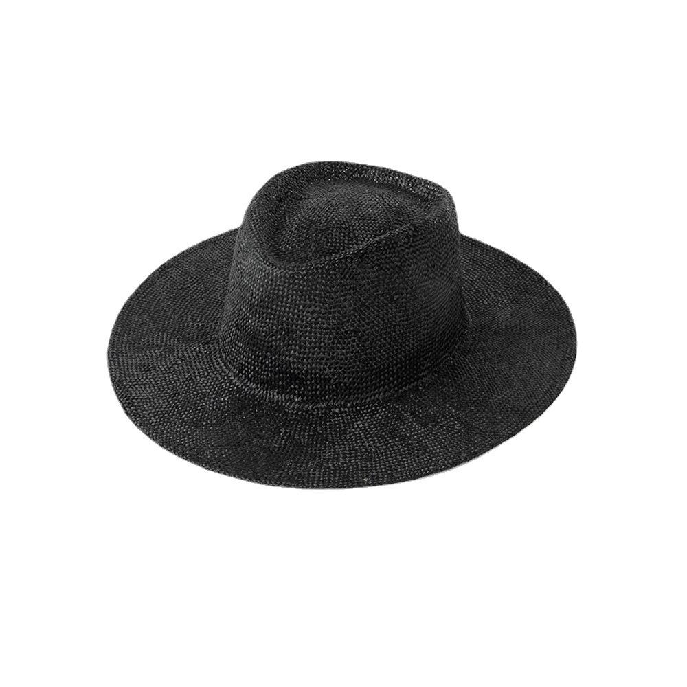 Spring and Summer New Fashionable Simple Light Body Dyed Sisal Wide Brim Jazz Straw Hat Outdoor Shopping Sunshade Sunscreen Hat