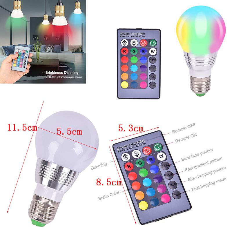 Buy Color Changing E27 3W Rgb Led Lamp Light Magic Bulb + Ir Remote ...