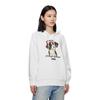 FILA Dog Pattern Casual Hoodie Women hoodies Standard-White F51W338215AWT