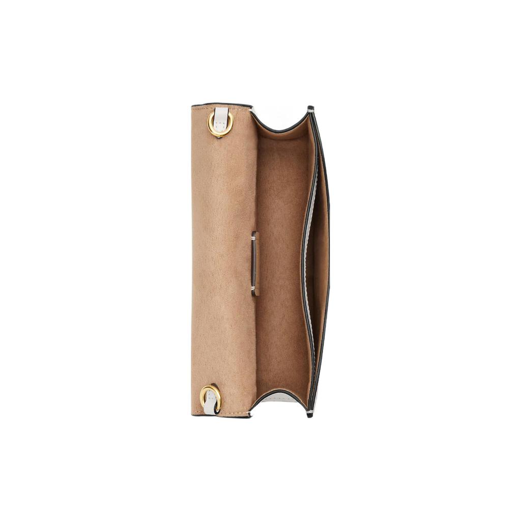 Coach Eliza Removable Shoulder Strap Signature Coated Canvas With Smooth Leather Crossbody Bag Small Women crossbody bag Cream Light-Brown CR527-IMDQC