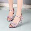 Summer Sandals for Women High Heels Sandals Designer Fish Mouth Peep Toe Sandal Luxury Sequined Casual Sandals for Women