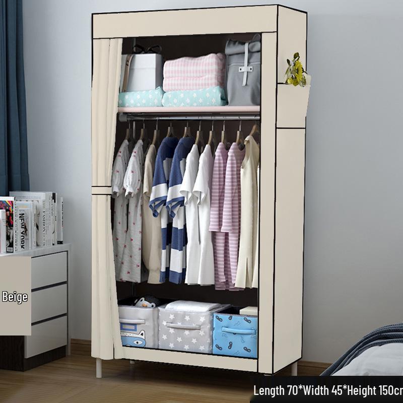 Space-Saving Modern Fabric Wardrobe for Adults and Children - Ideal for Dormitory and Bedroom Use.