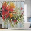 Vibrant Botanical Shower Curtain Floral Design for Bathroom Decor Modern Trendy Home Textile Watercolor Painting Artwork Shown U