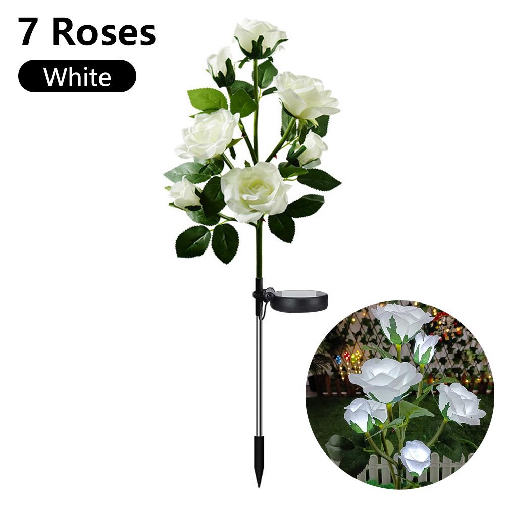 3/4/5/6 Head LED Solar Simulated Rose Lights Garden Yard Patio Lawn Lamp Night Light Home Landscape Decoration Flowers Light