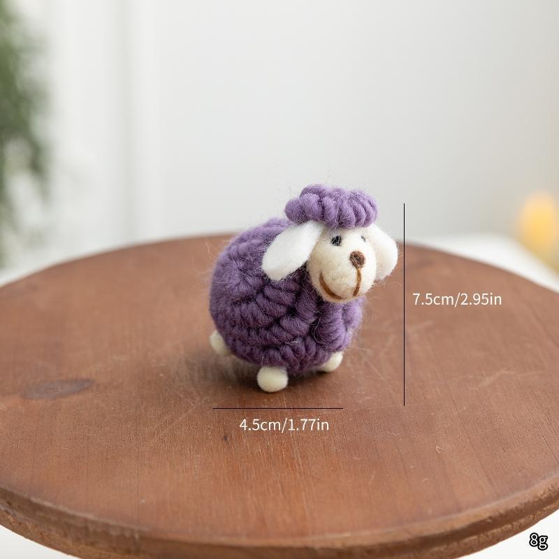 Adorable Felt Lamb Miniature 1Pc Mini Soft Wool Sheep Ornament Small Table Decor for Living Room Bedroom Nursery Party Holiday Gift