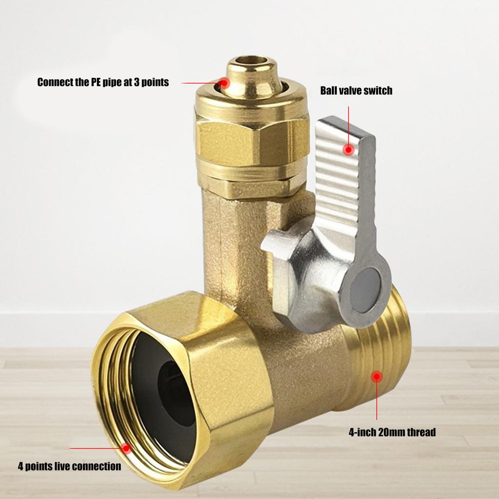 Strong Brass Inlet Valves Water Control Valves with Triple Port Connection & Modulars Maintenance For Pipe Networks