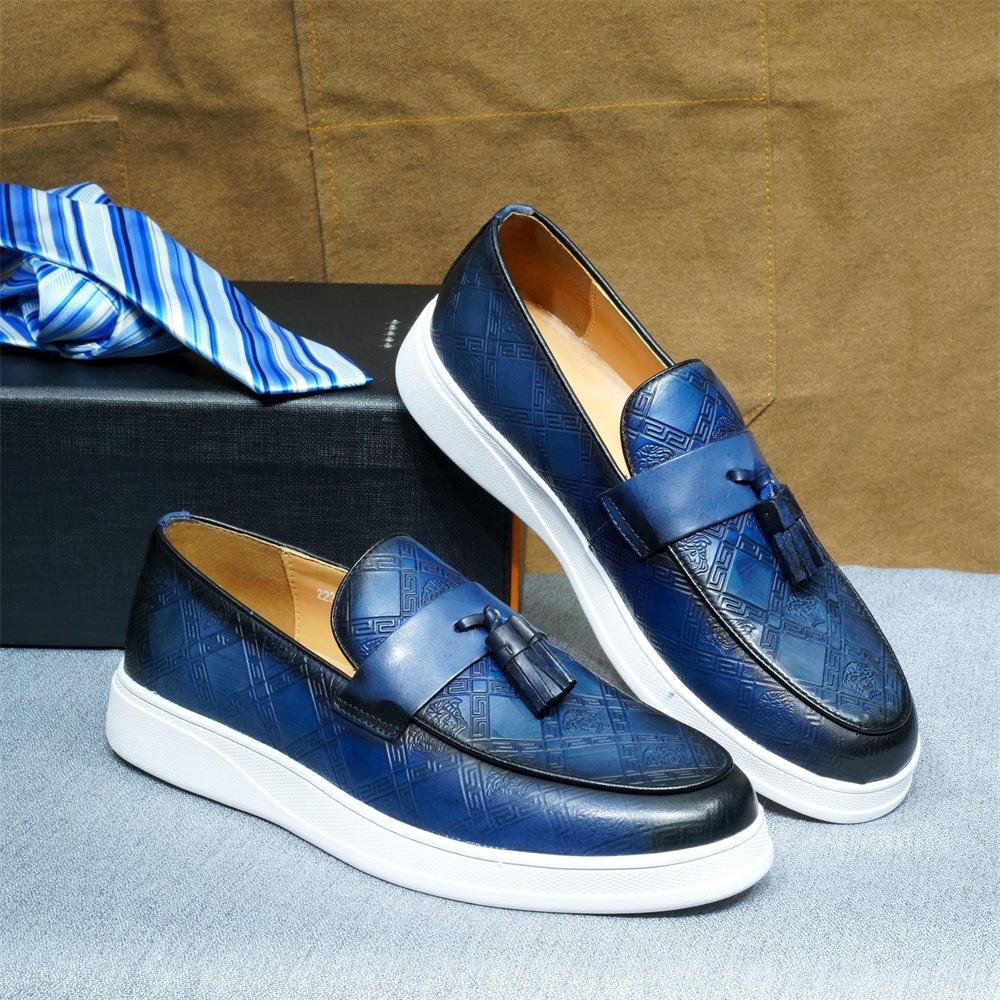 Tassel Board Shoes Men'S European And American Fashion Foot Shoes Cowhide Business Casual Loafers