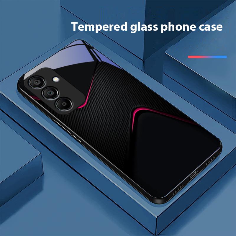 Simple And Large For Samsung Galaxy A15 5G 54 4G 51 50 24 35 90 71 12 51 53 52S 80 22 34 Black Tempered Glass Phone Case