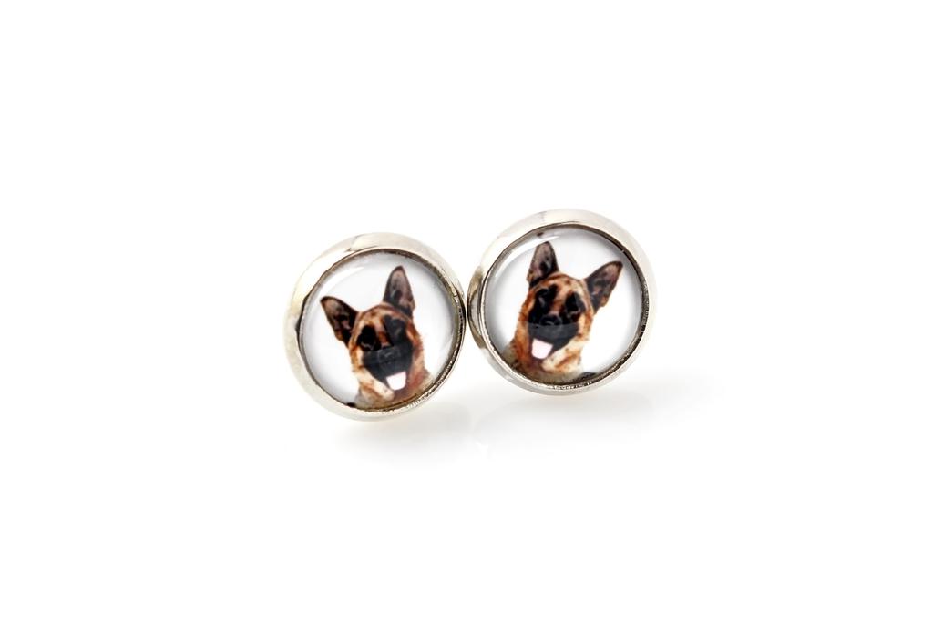 German Shepherd Dog, Alsatian Wolf Dog - earrings your photo handmade, own photo, jewelry from the Art.-Dog brand