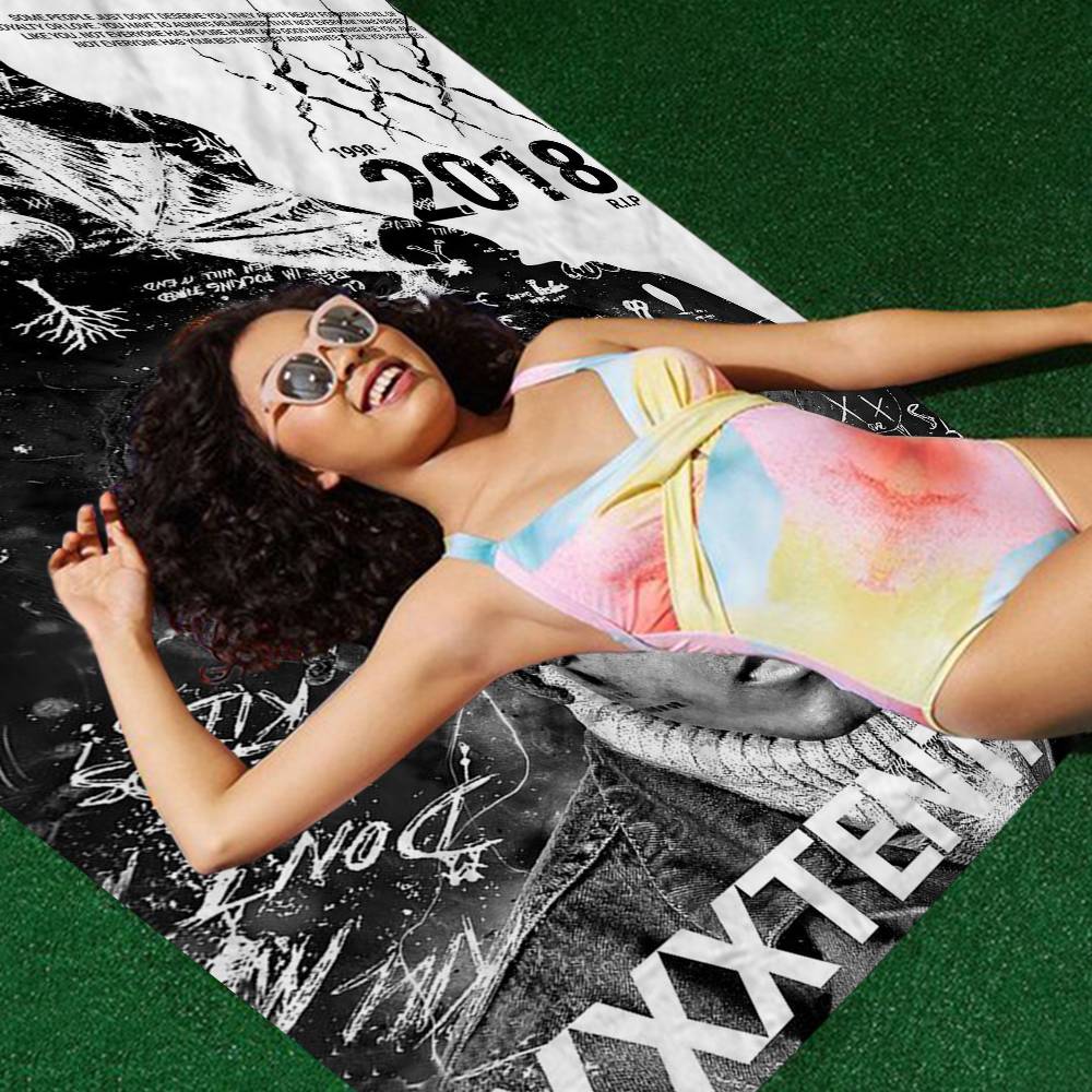 Coperta in Microfibra Hip Hop Z-XXXTentacion Asciugatura Rapida Teli da Spiaggia Stampa Oversize Super Assorbente Coperta Asciugamano per Piscina