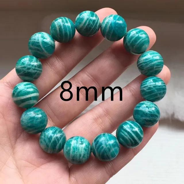 Natural Green Amazonite Beads Trendy Tungsten Bracelet Unisex 8-12mm Stretch Round Beads Jewelry AAAAAA