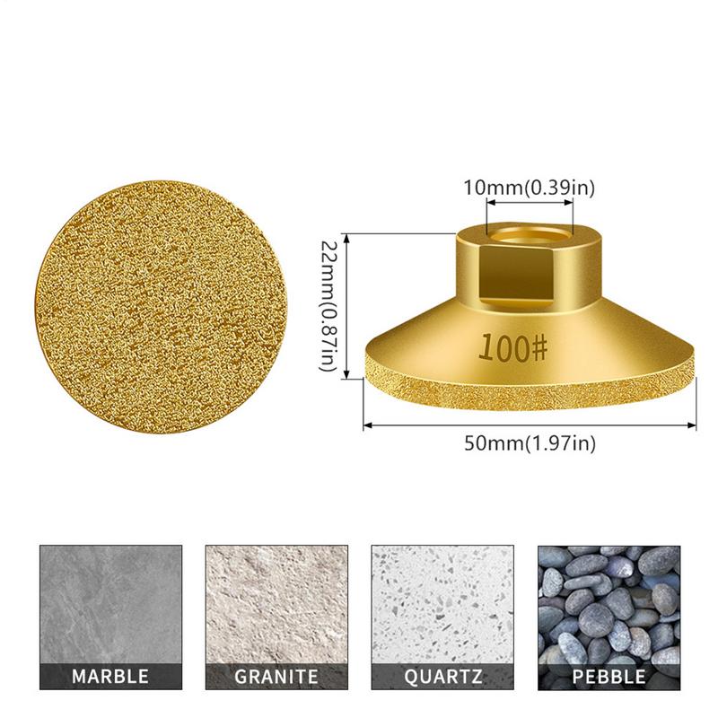 Flat Grinding Head M10 Stone Counter Top Grinder Discs Brazed Flat Grinding Head Replacement For Craftsmen Enthusiasts Set Of 3