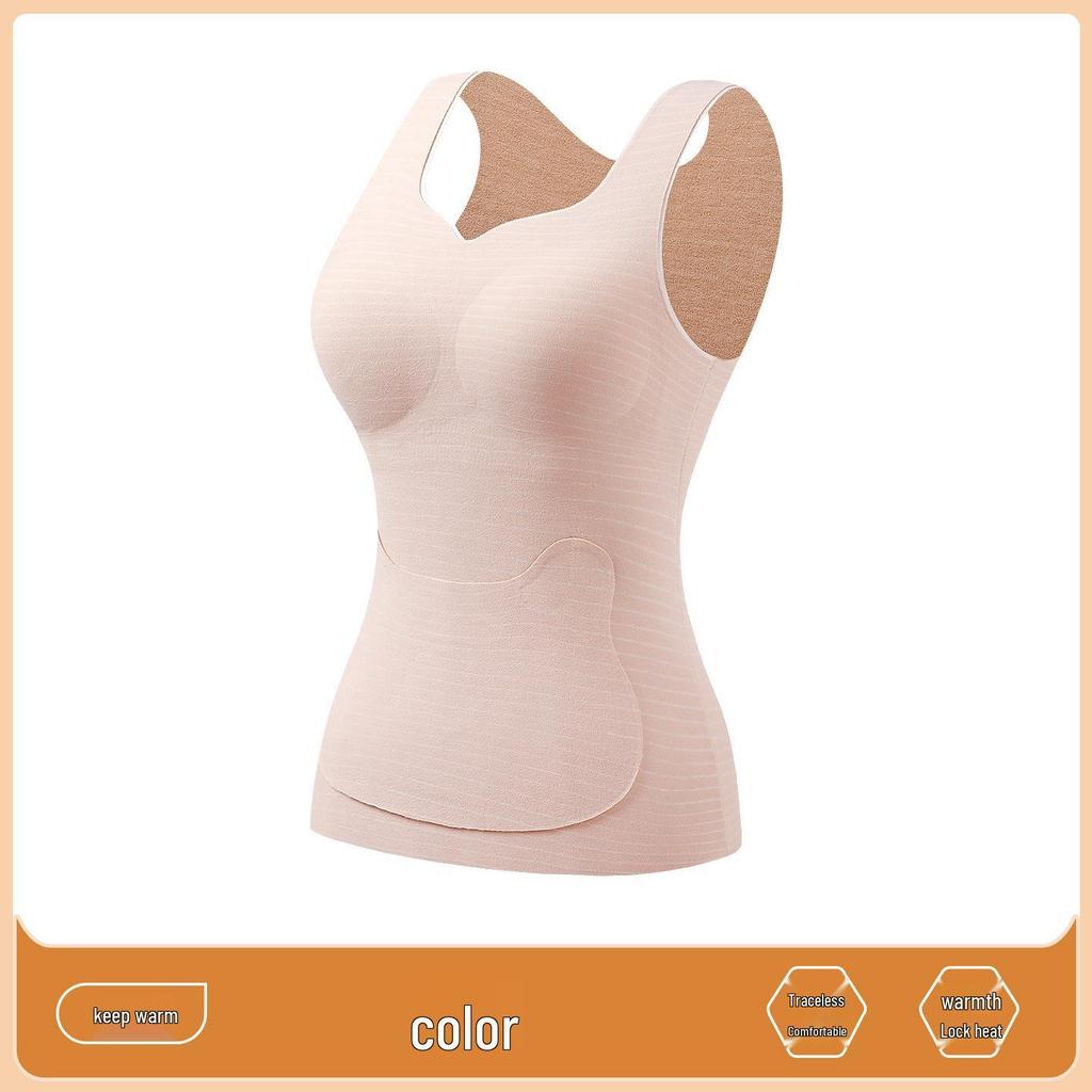 Damen Thermoweste mit Plus Samt - Warme Seiden-Basisschicht mit Brustpolster für Teenager