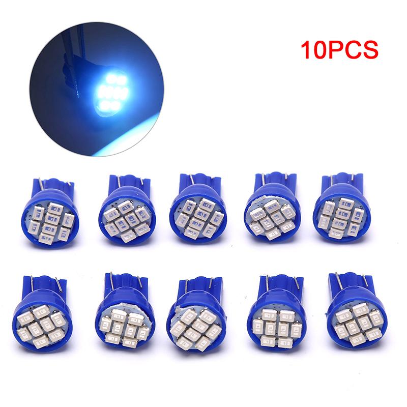 10pcs T10 1206 8SMD LED Width Indicator Light W5W Driving Light Parking Light Wedge Bulb Auto Dashboard Indicator Lamps DC