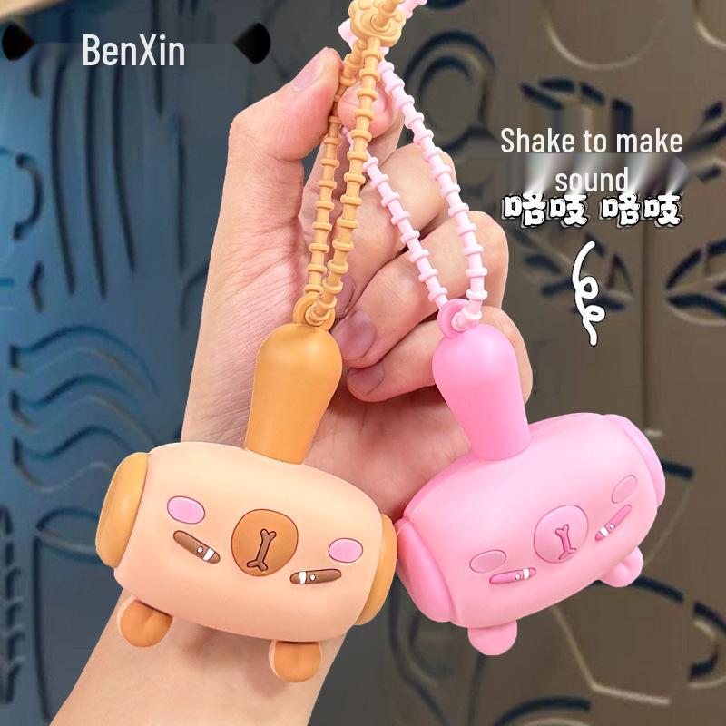 Cute Capybara Beep Beep Hammer Keychain Pendant & Bag Ornament