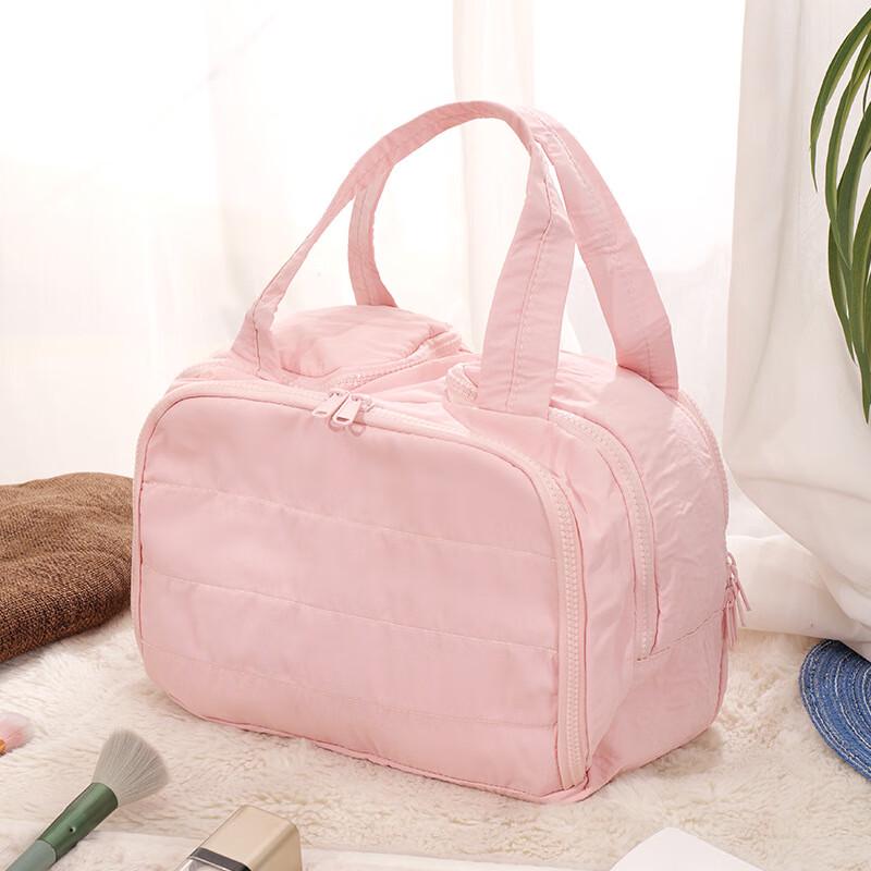 UOSU Double Wide Large Capacity Fluffy Travel Makeup & Toiletry Bag Set