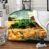 1PC Tractor Farmhouse Scene Blanket Soft Comfortable All Seasons Suitable Sofa Office Travel Festive Gift