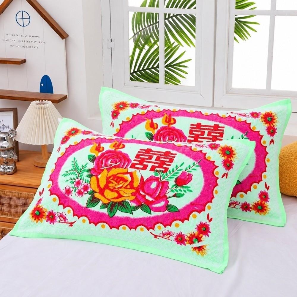 Retro Pattern Linen Pillowcases Soft Pillow Towel Retro Pillow Covers Home Use