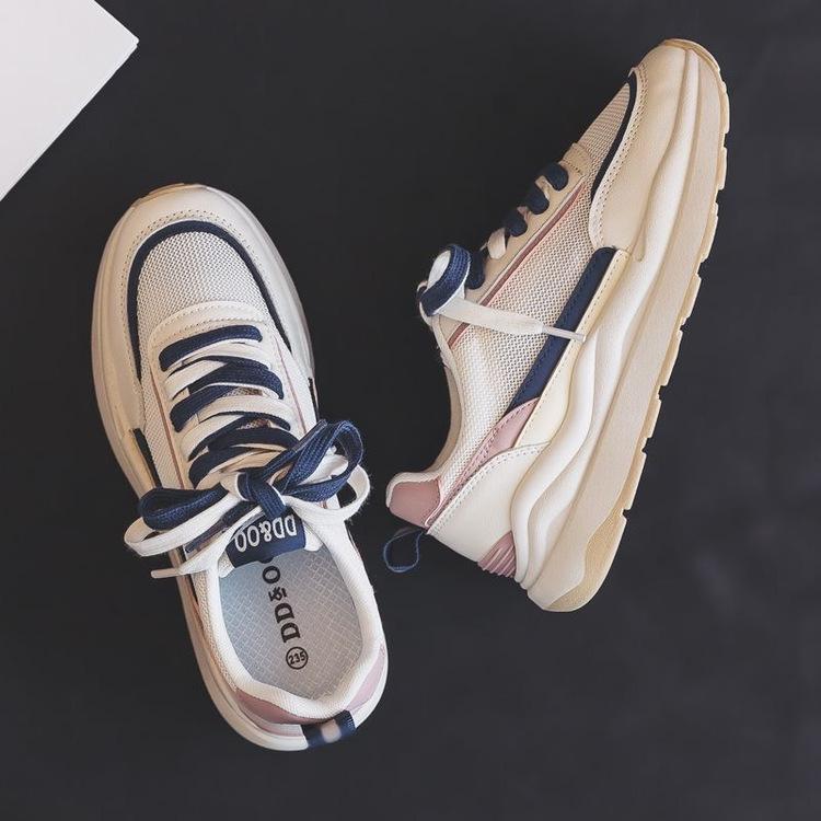 

Оптовая спортивная обувь, женские летние сетчатые дышащие кроссовки с круглым носком, средний каблук, маффин из искусственной кожи, резиновые женские теннисные туфли с глубоким ртом 40