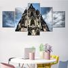 5 Pieces Wall Art Cavnas Landscaper Poster Germany Cologne Cathedral Wallpaper Painting Living Room Home Decor Picture Print