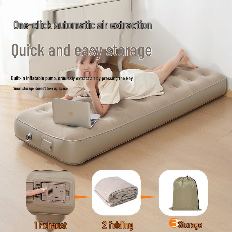 Portable Self-Inflating Air Mattress: Raised, Thickened, Foldable Bed for Home, Tent, and Outdoor Camping