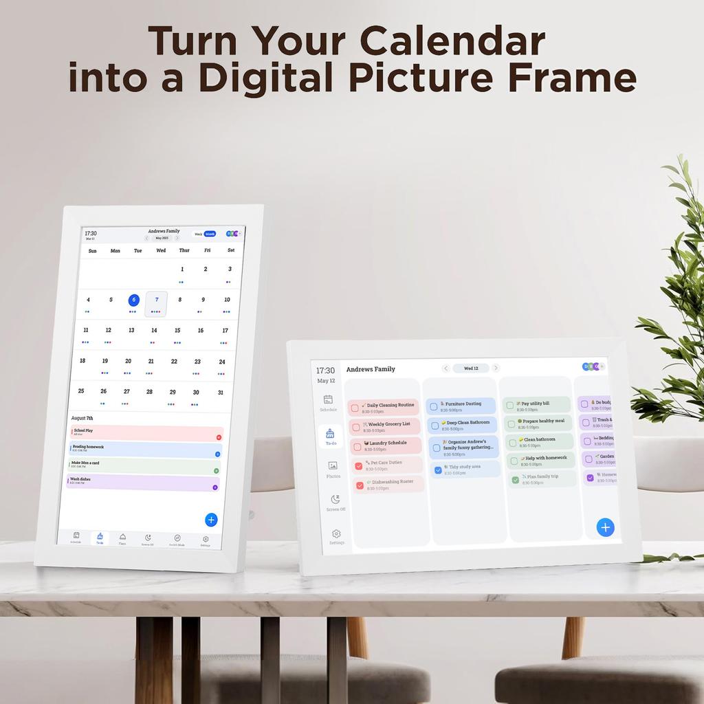 10.1 Inch Digital Calendar Touch Screen Family Planner Chore Chart Interactive Digital Photo Frame Electronic Family Calendar