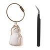 Cat Hair Storage Bottle for Collecting Cat And Dog Hair Transparent Pet Fur Keepsake Keychain with Tweezer Pet Memorial Gift