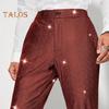 Herrenhose mit glänzenden Pailletten, Retro-Party-Tanzhose mit elastischer Taille, weites Bein, Nachtclub-Diskohose für Bühnenauftritte, Hip-Hop-Bar