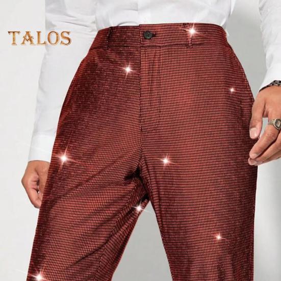 Herrenhose mit glänzenden Pailletten, Retro-Party-Tanzhose mit elastischer Taille, weites Bein, Nachtclub-Diskohose für Bühnenauftritte, Hip-Hop-Bar