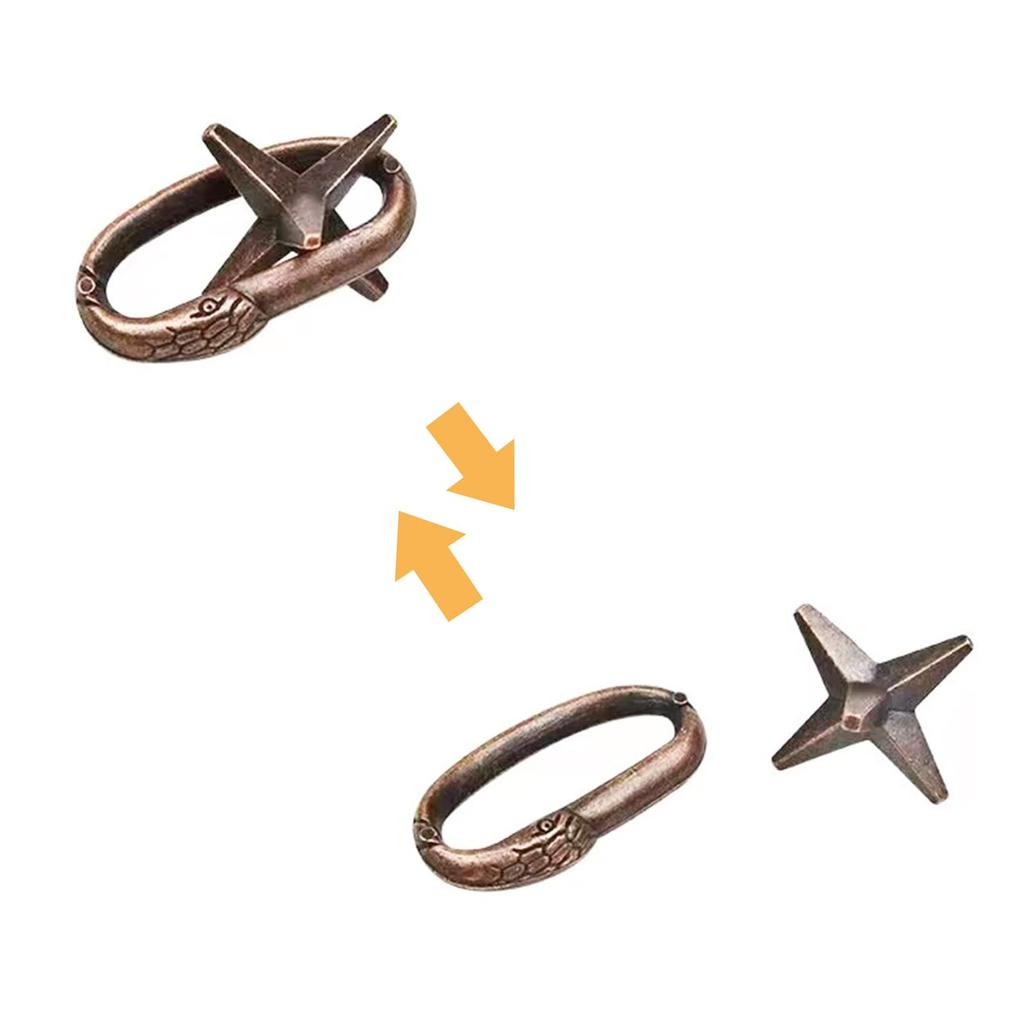 DIFEIUKI Brain Teaser Rings, 5-Piece Set, Difficulty Levels 4-10, 3D Puzzle, Metal Chinese Rings, for Adults and Kids, Puzzle Time Killer, Brain