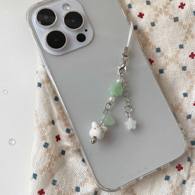 Multipurpose Handmade Beaded Rabbits Charm Lovely Phone Strap Stylish Accessory Portable for Fashionable Decoration