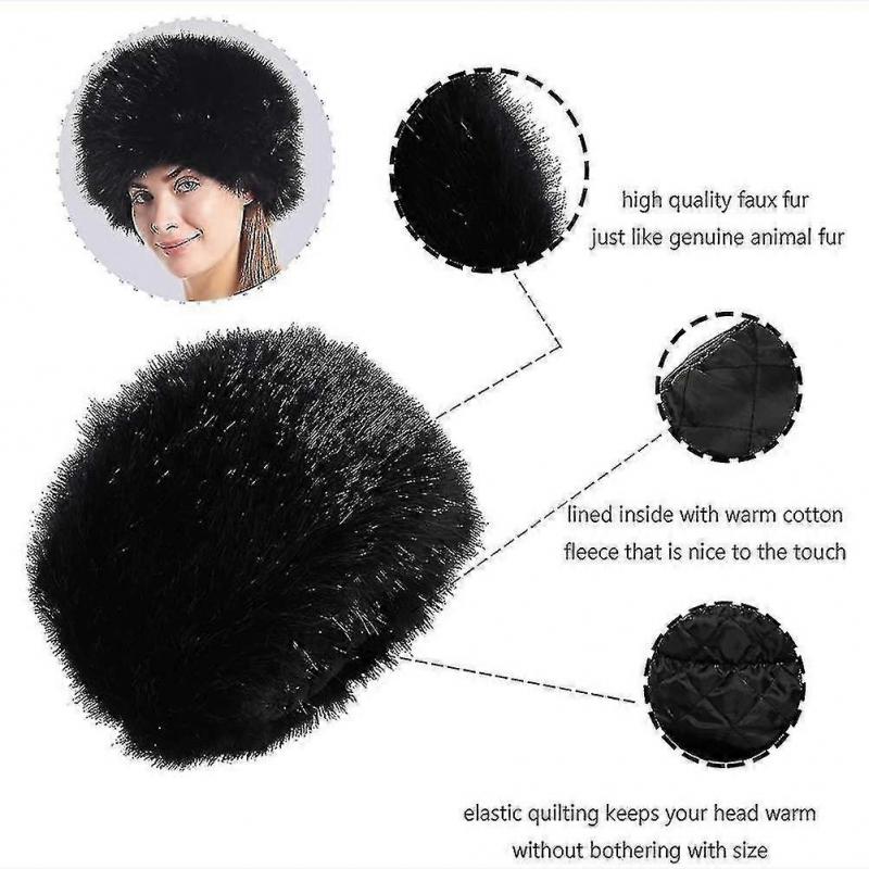 Women's Cossack Russion Style Faux Fur Hat With Stretch For Winter Warm Cap