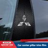2Pcs Car Center Pillar Stickers Auto Logo B-Pillar Decals Decorative For Mitsubishi L200 ASX Pajero Outlander Xpander Lancer EVO