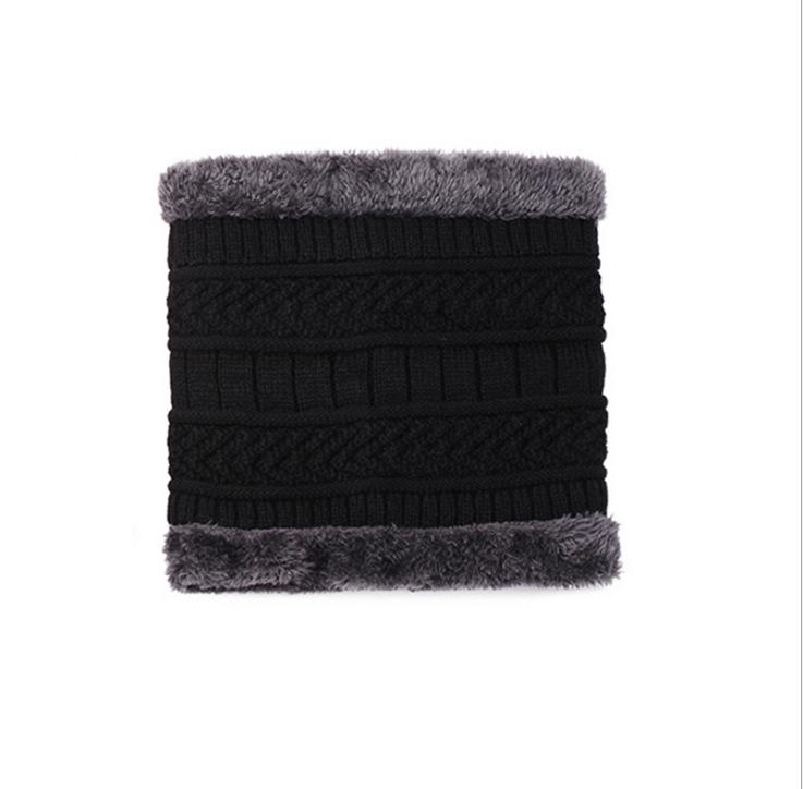 Winter Knitted Fleece-Lined Hat & Scarf Set for Men, Women & Kids - Thick Wool Parent-Child Cap